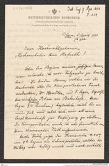 k.k. naturhistorisches Hofmuseum, Intendanzakten 1885-1896 (Hauer), Aktenzahl Z.234/1888, Seite 1